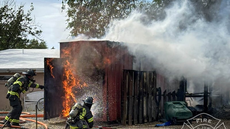 Shed fire spreads to home on Bluegill Dr. in Grand Junction, CO.