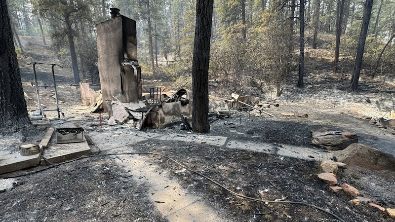 An image taken of a Beulah home, after it was burned in the Aspen Acres Fire in June 2026....