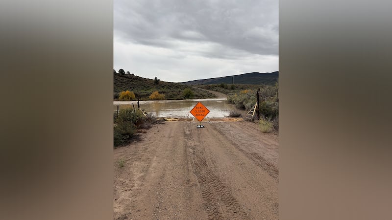 Road closure in Montrose County due to flooding.