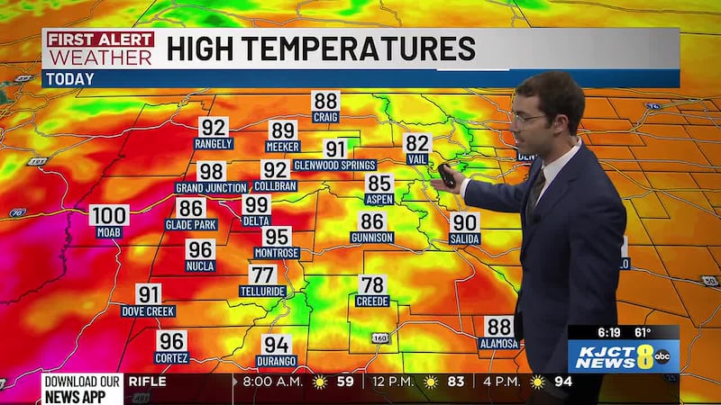 Overall lower wildfire danger today and Friday as we had into the end of the week. Upper 90s...