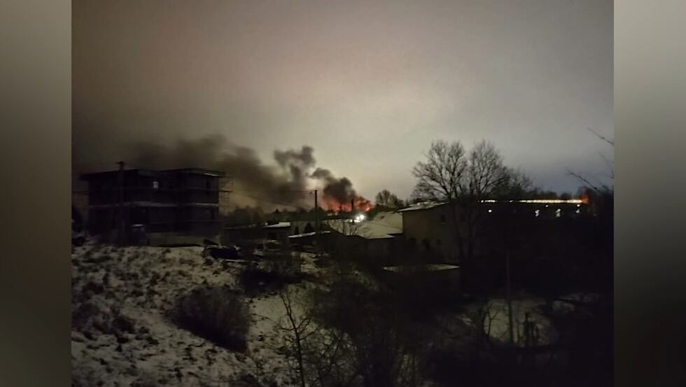 A DHL cargo plane crashed on approach to an airport in Lithuania’s capital and skidded into a...