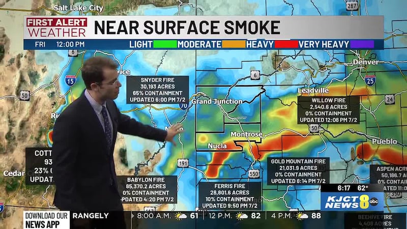 Critical fire weather conditions continue today with red flag warnings. Smoke from fires will...