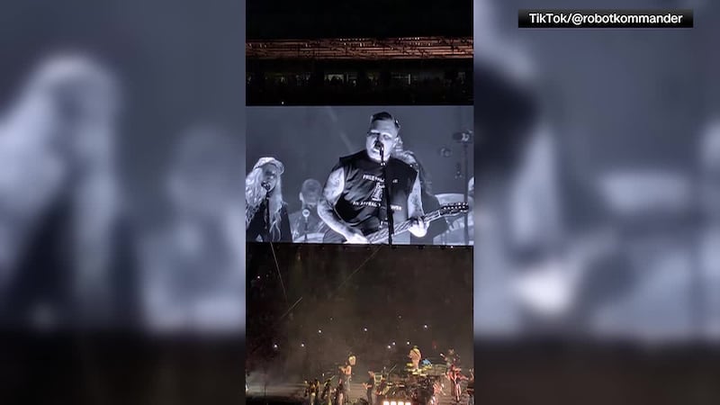 Singer-songwriter Zach Bryan wore a "Free Palestine" shirt while performing Saturday at...